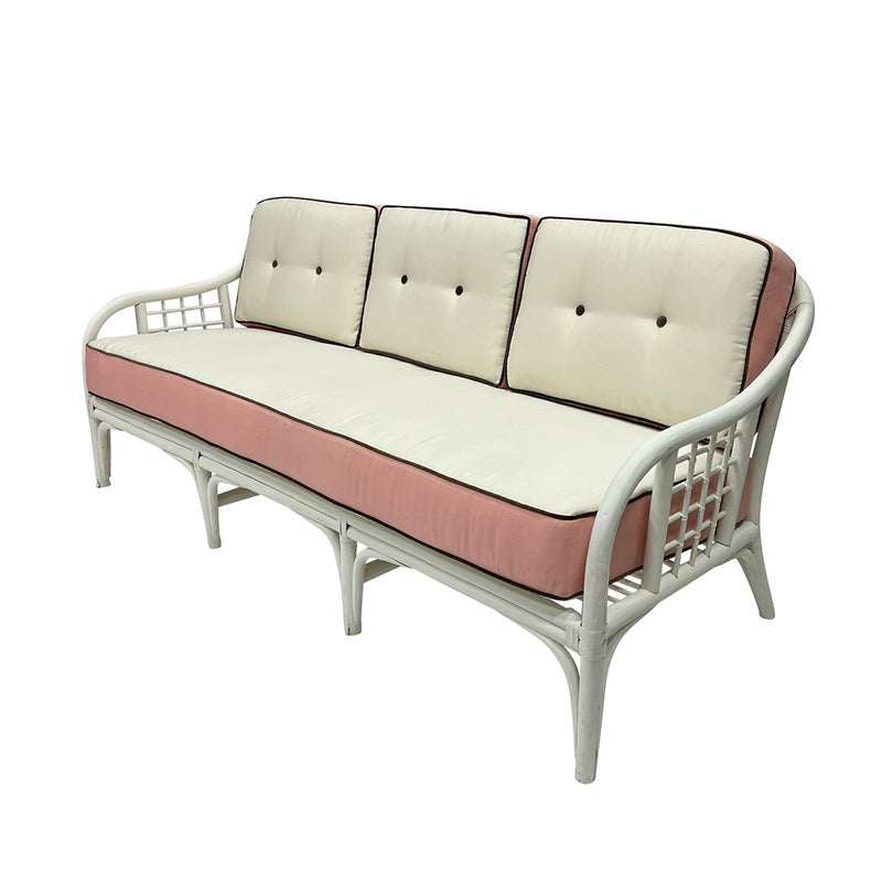 Vintage Painted Rattan Sofa