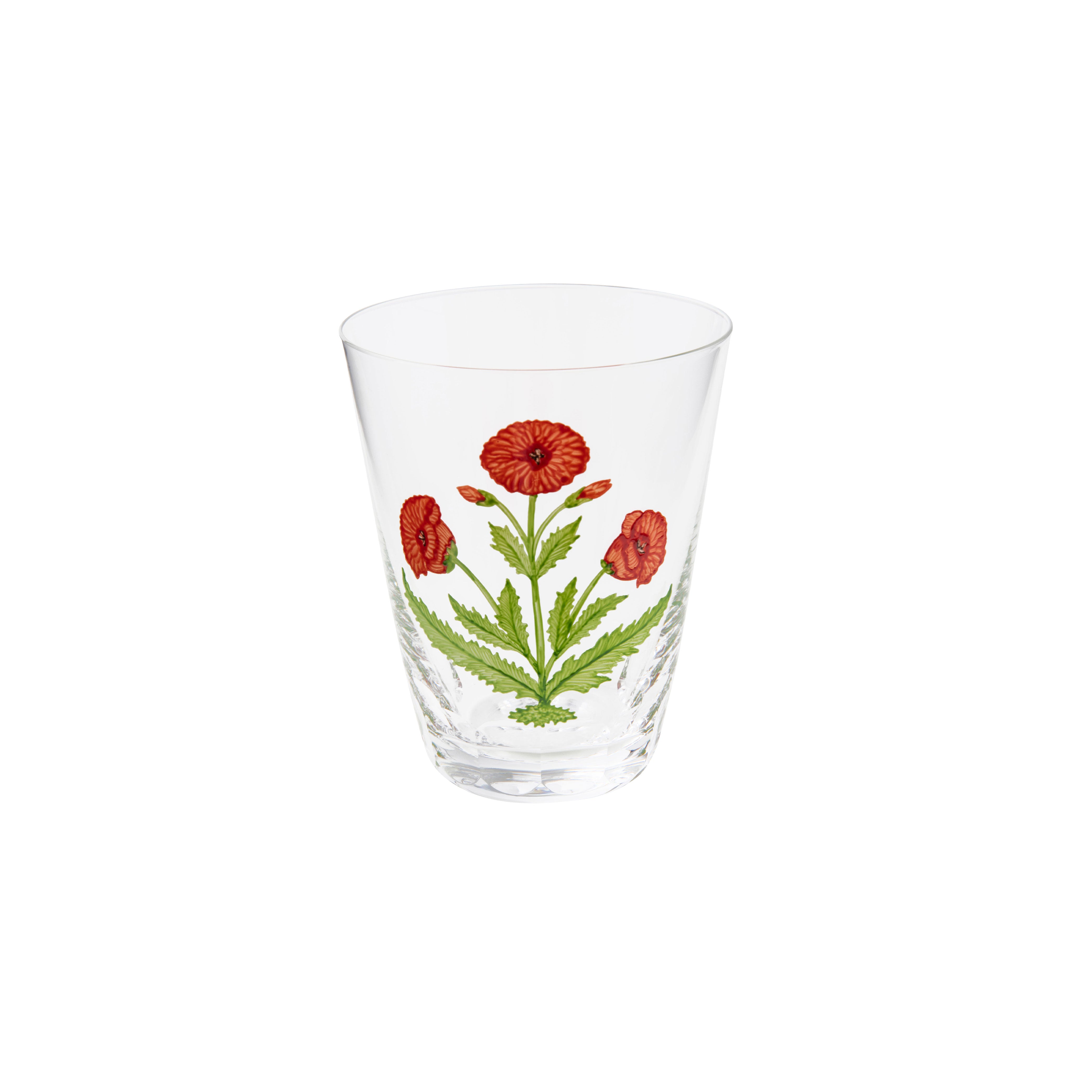 Papavero Hand-Painted Crystal Tumbler