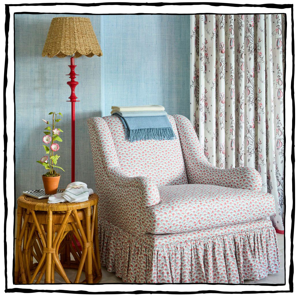 Scalloped Lampshade in Ivory Twisted Seagrass