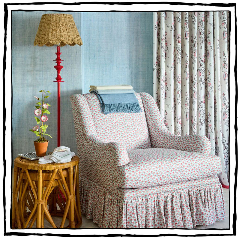 Scalloped Lampshade in Ivory Twisted Seagrass