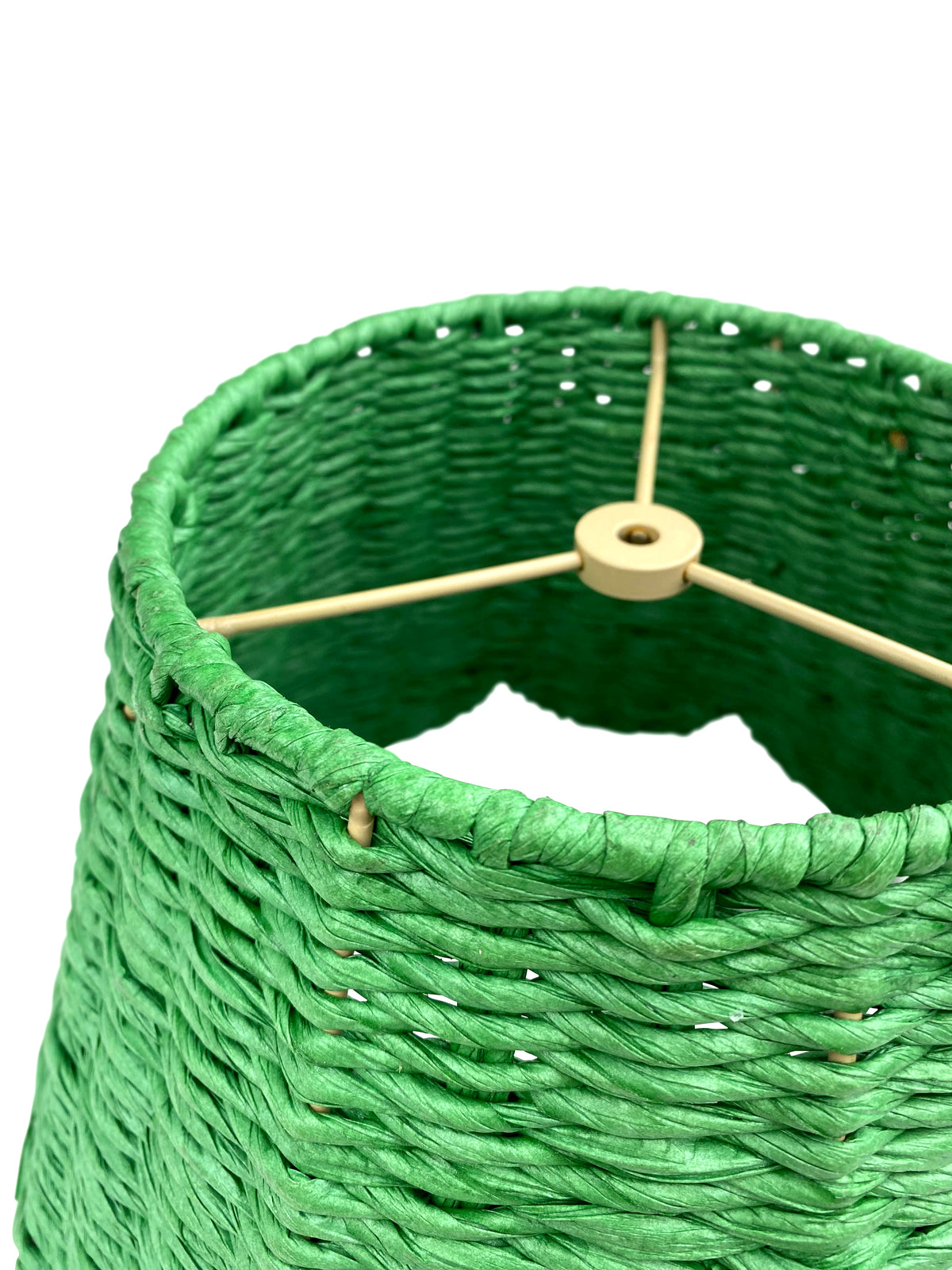 Scalloped Lampshade in Green Twisted Rope