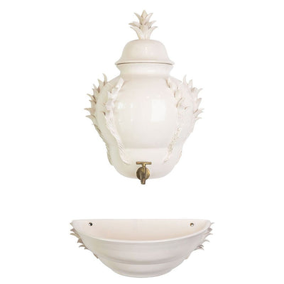 Vintage White Faience Fountain by Jean Roger