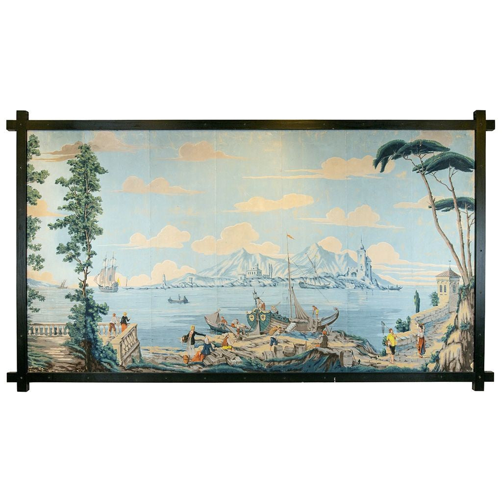 Panoramic Wallpaper Panel in Custom Frame - Landscape from Lago di Garda by Dufour