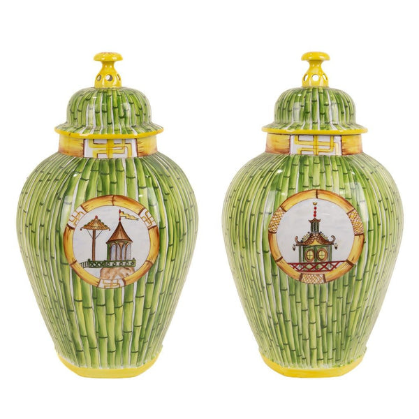 Pair of Limoges Porcelain Ginger Jars