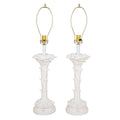 Pair of White Plaster Palm Shaped Table Lamps