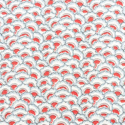Palampore Petal - Sky & Coral (Memo)