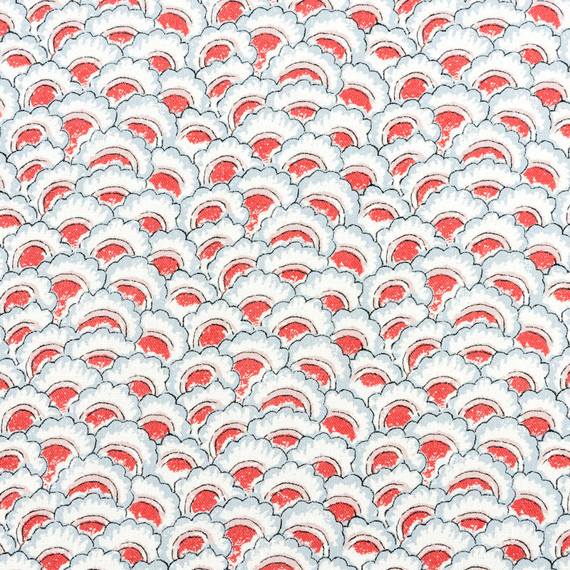 Palampore Petal - Sky & Coral (Memo)