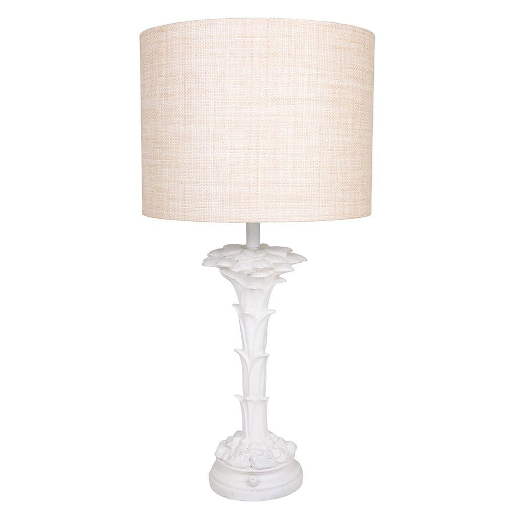 Pair of White Plaster Palm Shaped Table Lamps