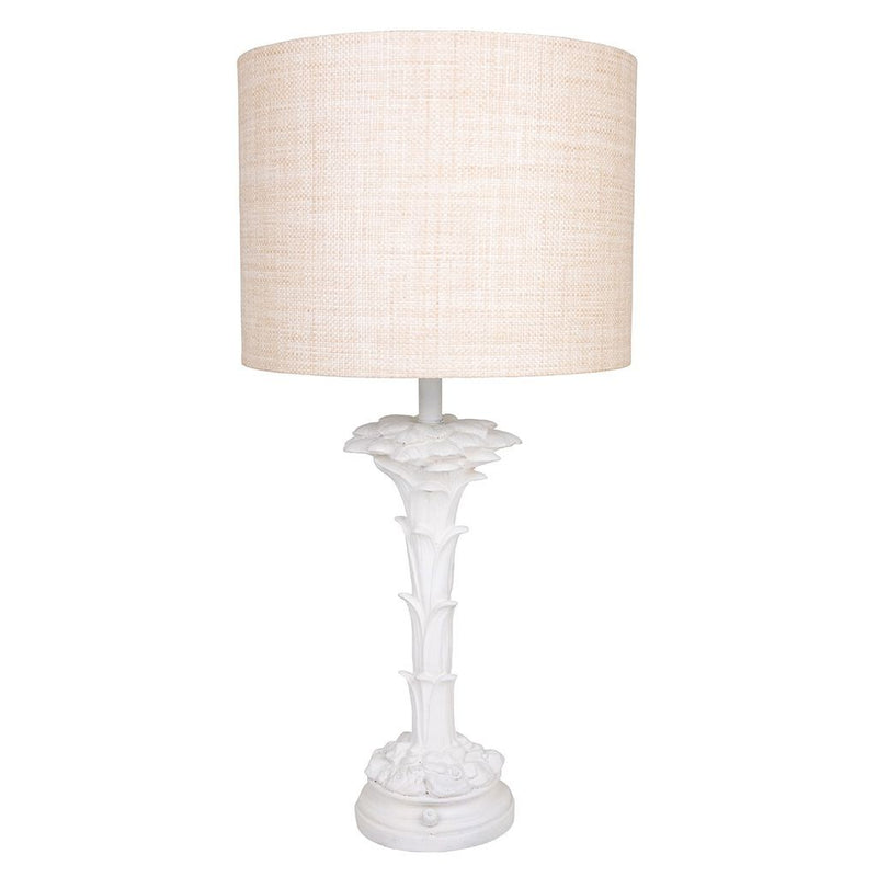 Pair of White Plaster Palm Shaped Table Lamps