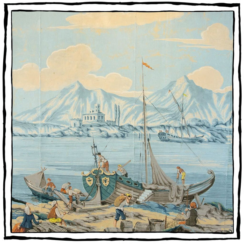 Panoramic Wallpaper Panel in Custom Frame - Landscape from Lago di Garda by Dufour