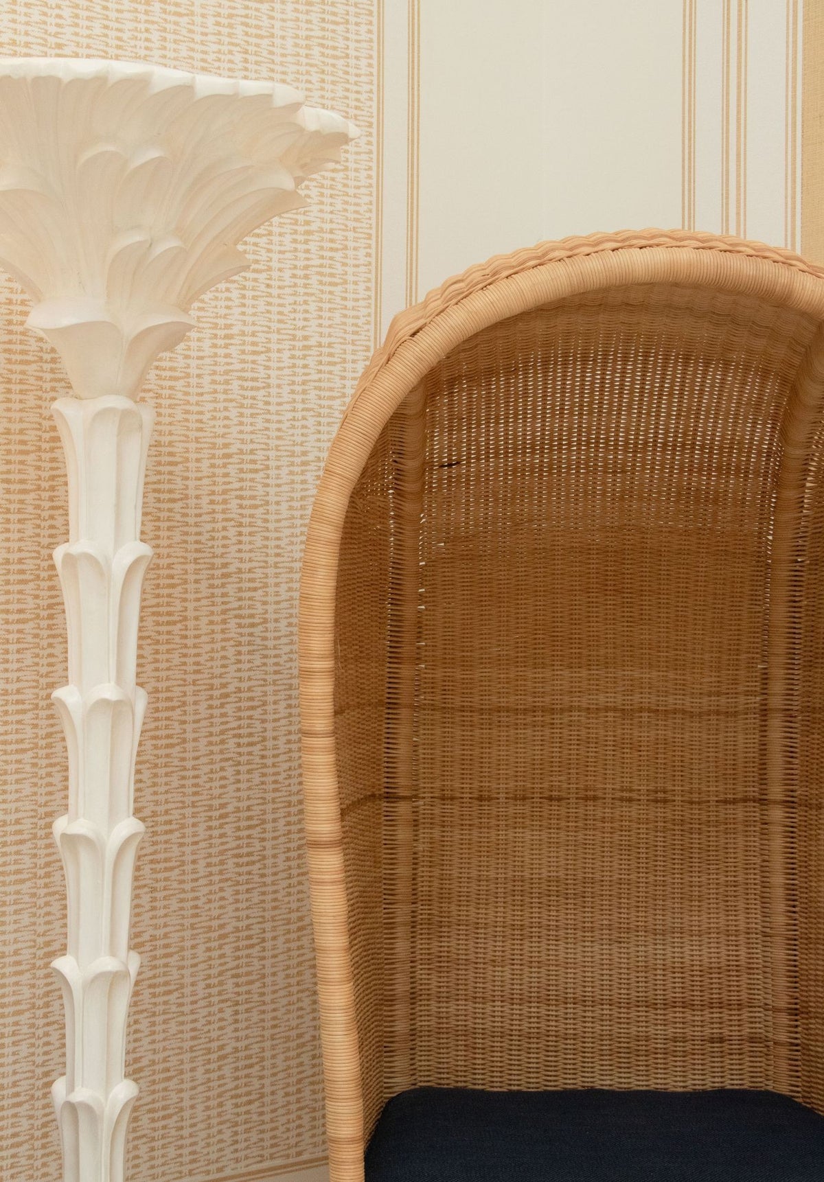 Vintage Rattan Hooded Chair
