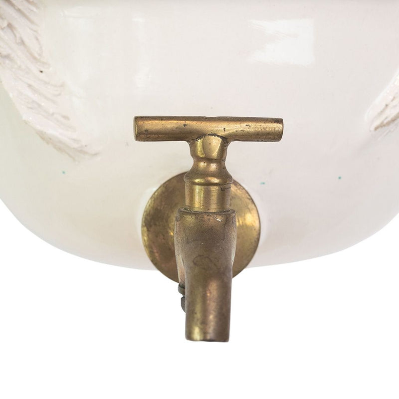 Vintage White Faience Fountain by Jean Roger