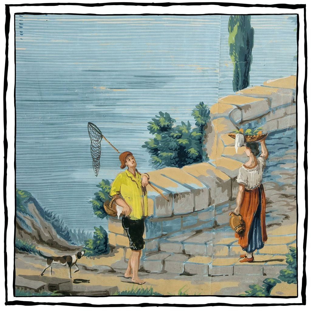 Panoramic Wallpaper Panel in Custom Frame - Landscape from Lago di Garda by Dufour