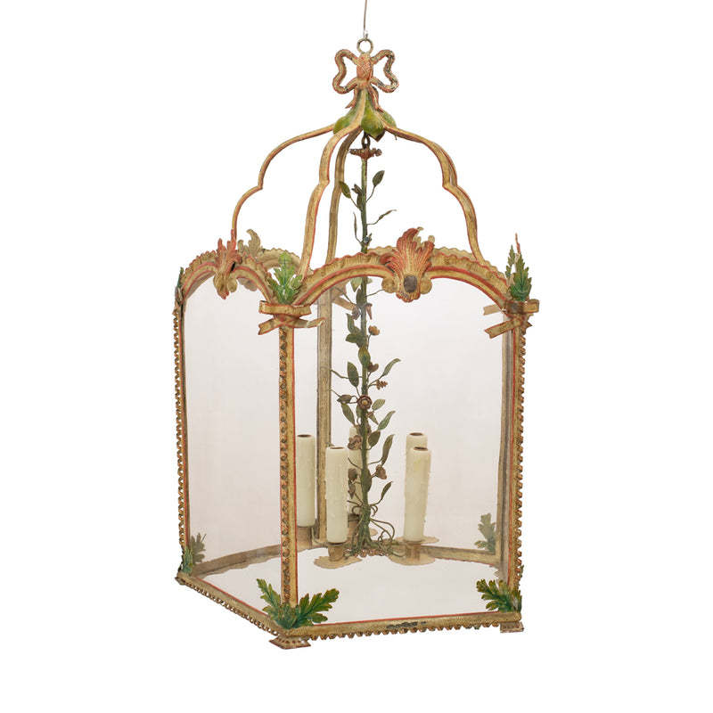 A Louis XV-Style Lantern with Floral Details by Maison Jansen