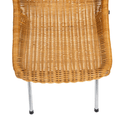 Set of Six Rattan and Chrome Chairs by Dirk Van Sliedregt