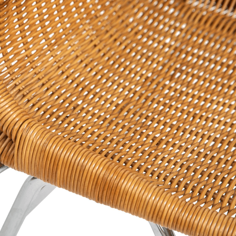 Set of Six Rattan and Chrome Chairs by Dirk Van Sliedregt