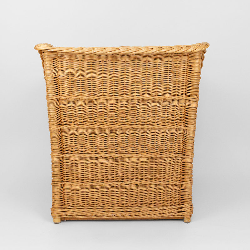 A Pair of Rattan Club Chairs in the Style of Michael Taylor