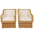 A Pair of Rattan Club Chairs in the Style of Michael Taylor
