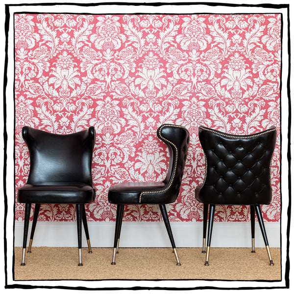 Set of Six Mid-Century Leather Dining Chairs