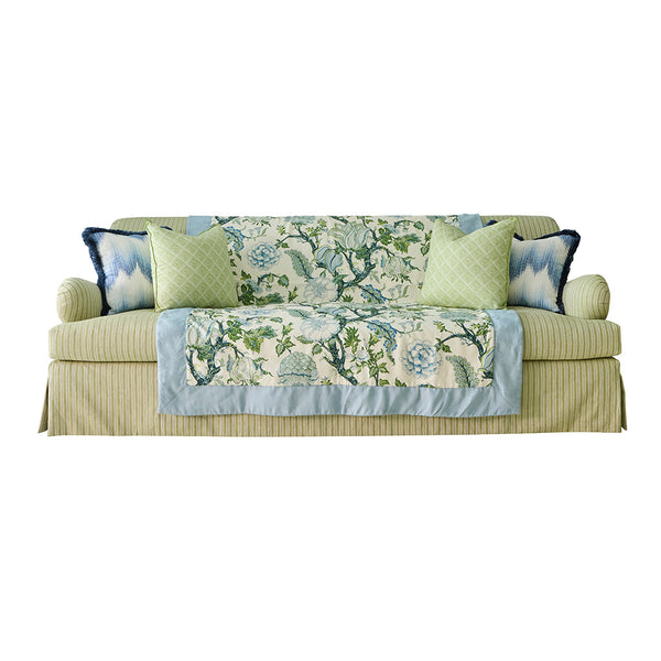 Lancaster Sofa in Mini Stripe in Celery