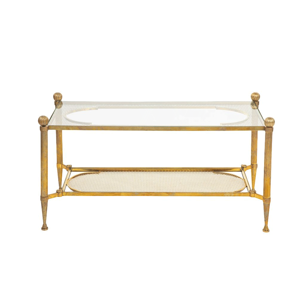 Brass End Table, in the style of Maison Jansen