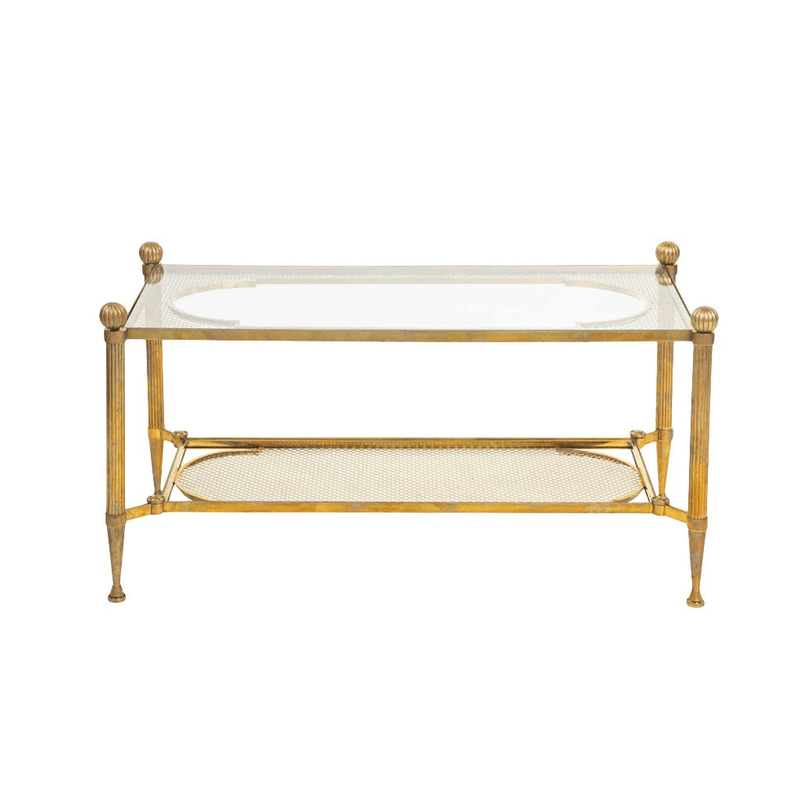Brass End Table, in the style of Maison Jansen