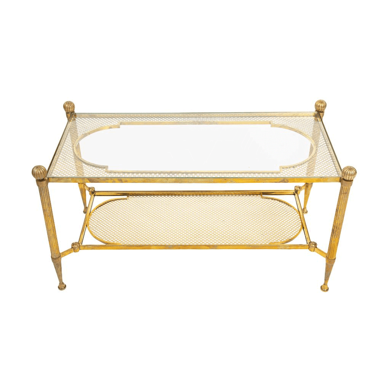 Brass End Table, in the style of Maison Jansen