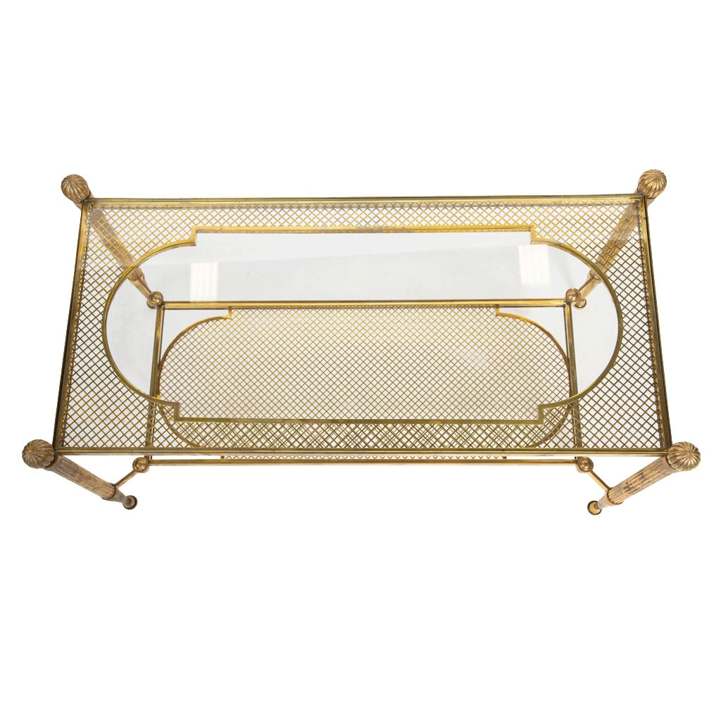 Brass End Table, in the style of Maison Jansen