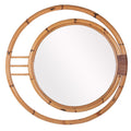 Concentric Circular Rattan Mirror