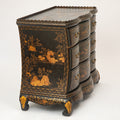 A 19th Century English Japanned Chest of Drawers with Scalloped Gallery