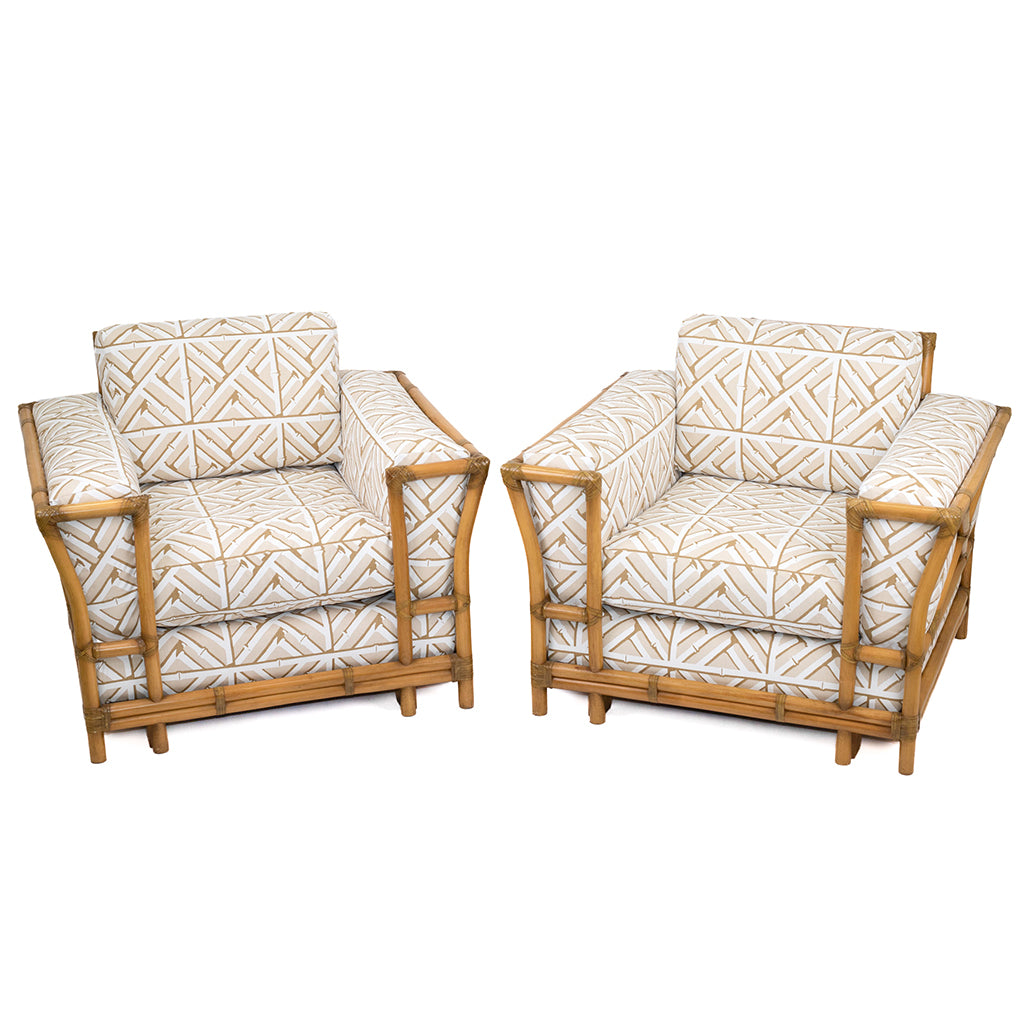 A Pair of Bamboo Armchairs by Gasparucci Italo