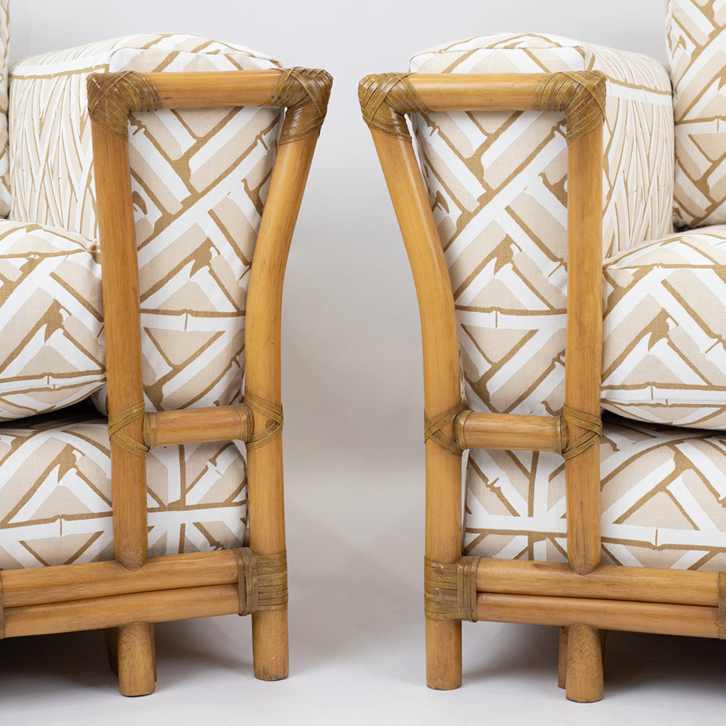 A Pair of Bamboo Armchairs by Gasparucci Italo