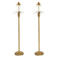 A Pair of Brass Palm-Form Standing Lamps Attributed to Maison Charles
