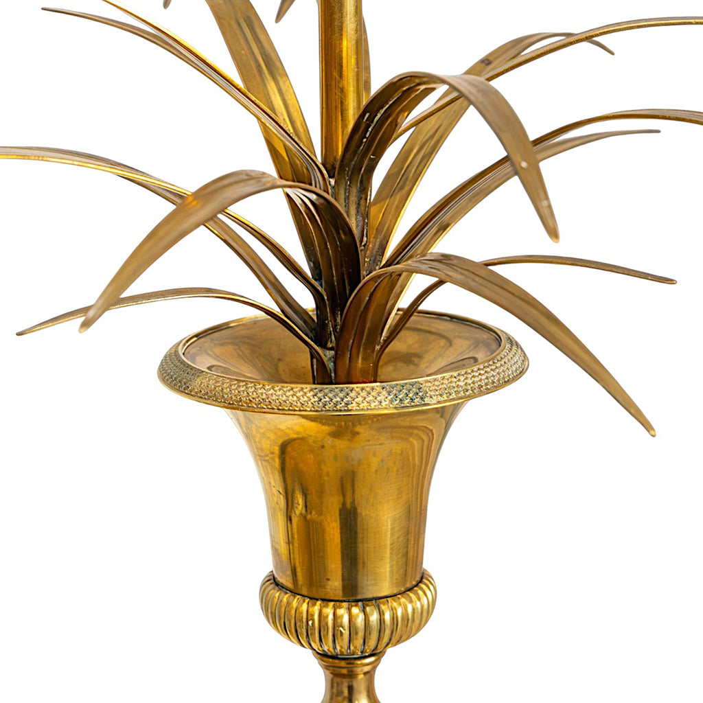 A Pair of Brass Palm-Form Standing Lamps Attributed to Maison Charles