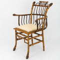 A Pair of Chinese Export Faux Bamboo Arm Chairs