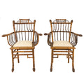 A Pair of Chinese Export Faux Bamboo Arm Chairs
