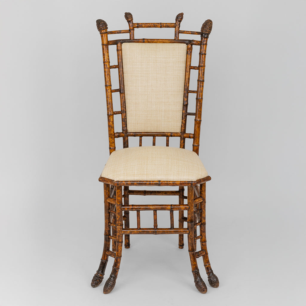 A Pair of Chinese Export Faux Bamboo Side Chairs
