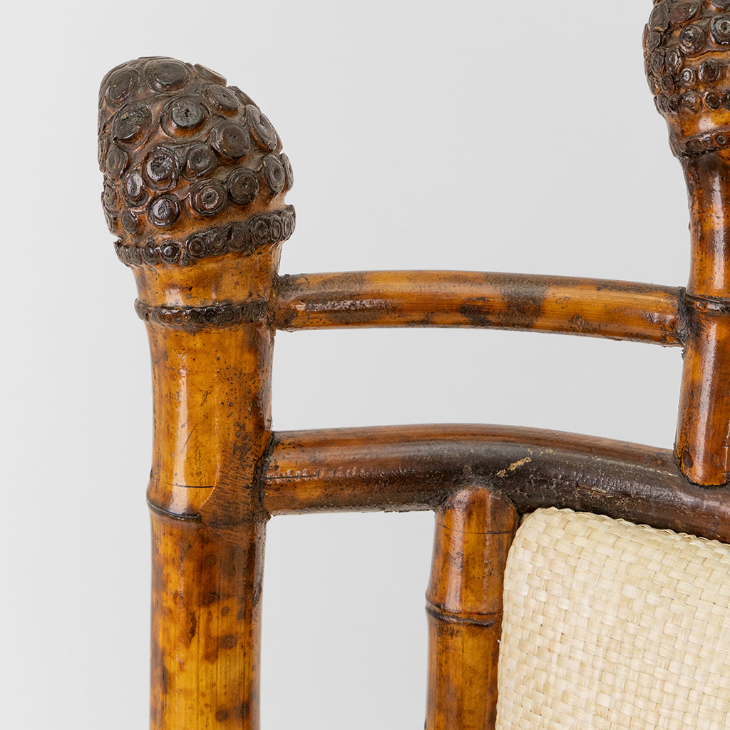 A Pair of Chinese Export Faux Bamboo Side Chairs