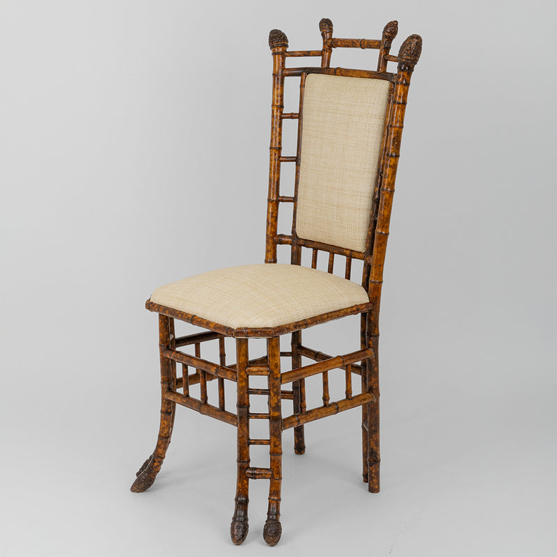 A Pair of Chinese Export Faux Bamboo Side Chairs