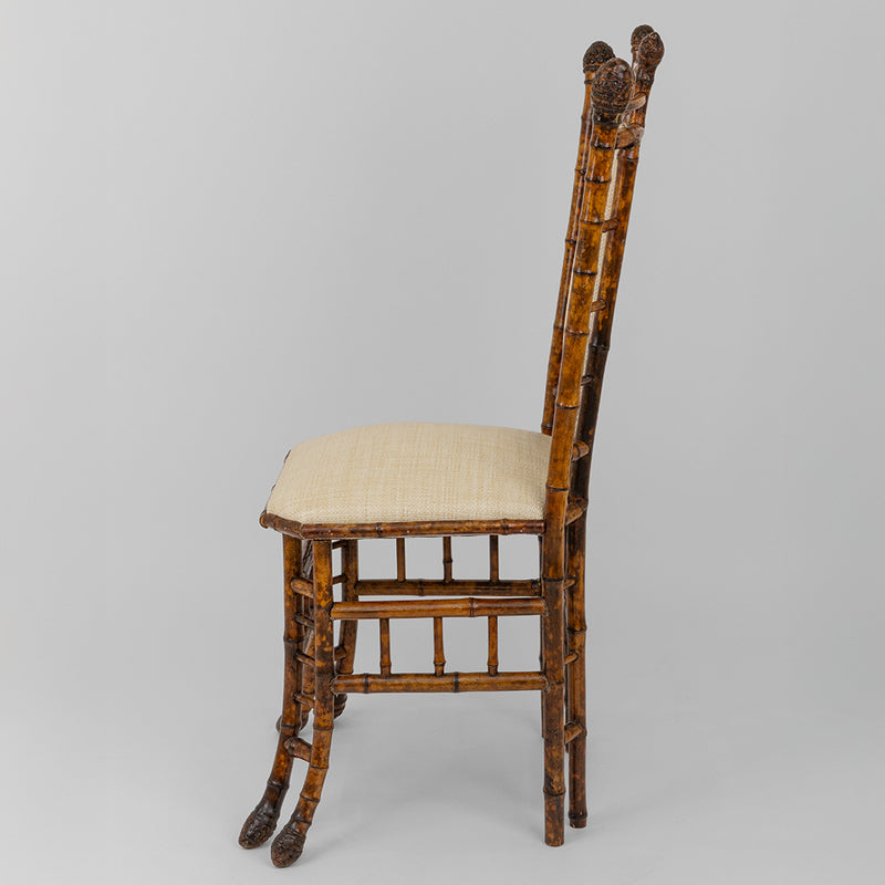 A Pair of Chinese Export Faux Bamboo Side Chairs