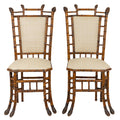 A Pair of Chinese Export Faux Bamboo Side Chairs