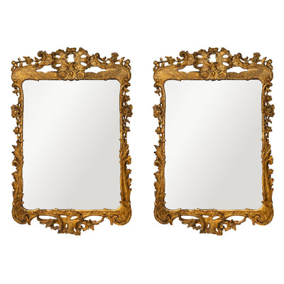 A Pair of Finely Carved 18th Century Giltwood Mirrors