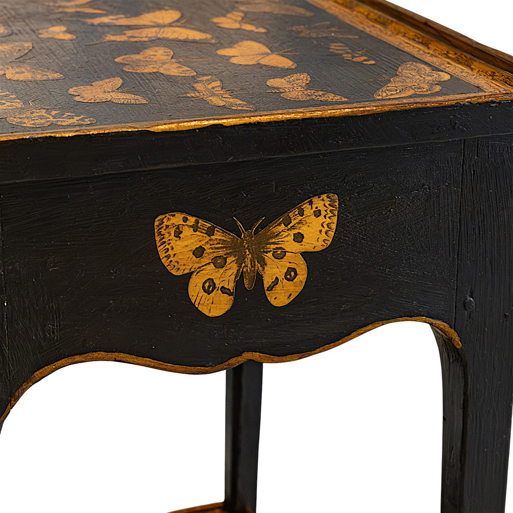 A Pair of Hand-Painted Gilt and Lacquered Side Tables