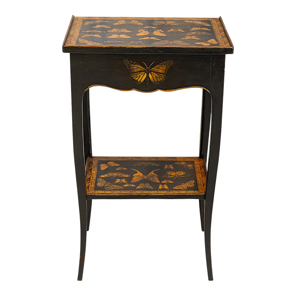 A Pair of Hand-Painted Gilt and Lacquered Side Tables