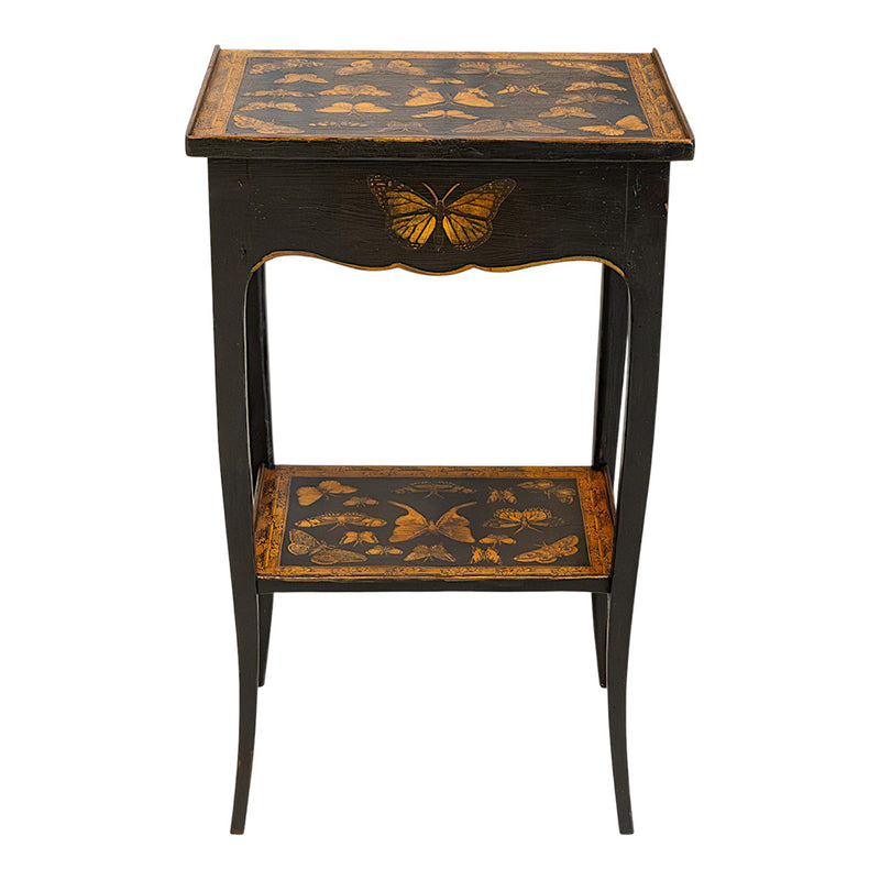A Pair of Hand-Painted Gilt and Lacquered Side Tables
