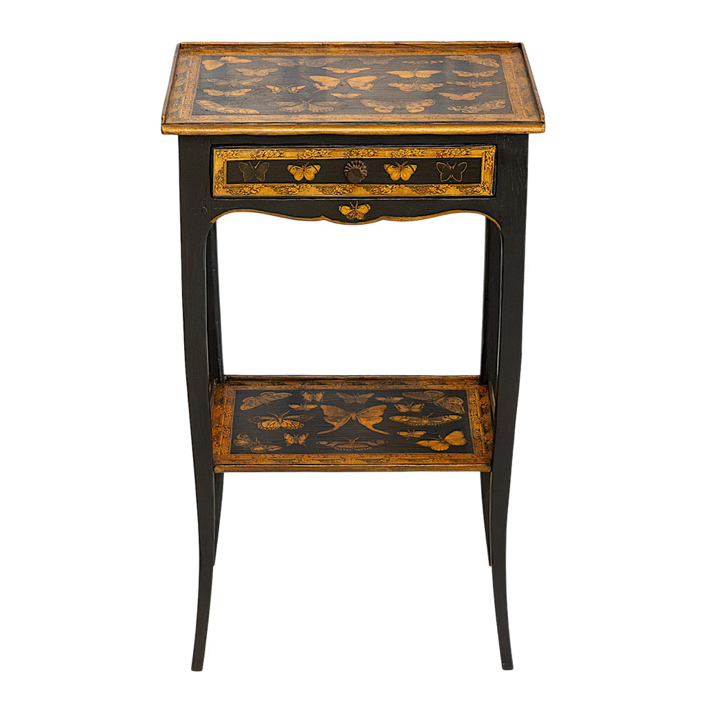 A Pair of Hand-Painted Gilt and Lacquered Side Tables