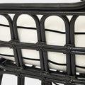 A Pair of High Back Rattan Wing Chairs