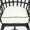 A Pair of High Back Rattan Wing Chairs