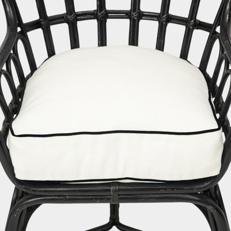 A Pair of High Back Rattan Wing Chairs