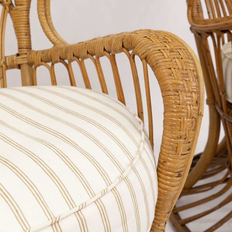 A Pair of Italian Peacock Chairs by Bonacina